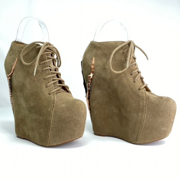 Jeffrey Campbell Suede Damsel Claw Platform Wedges - Picture 4 of 7